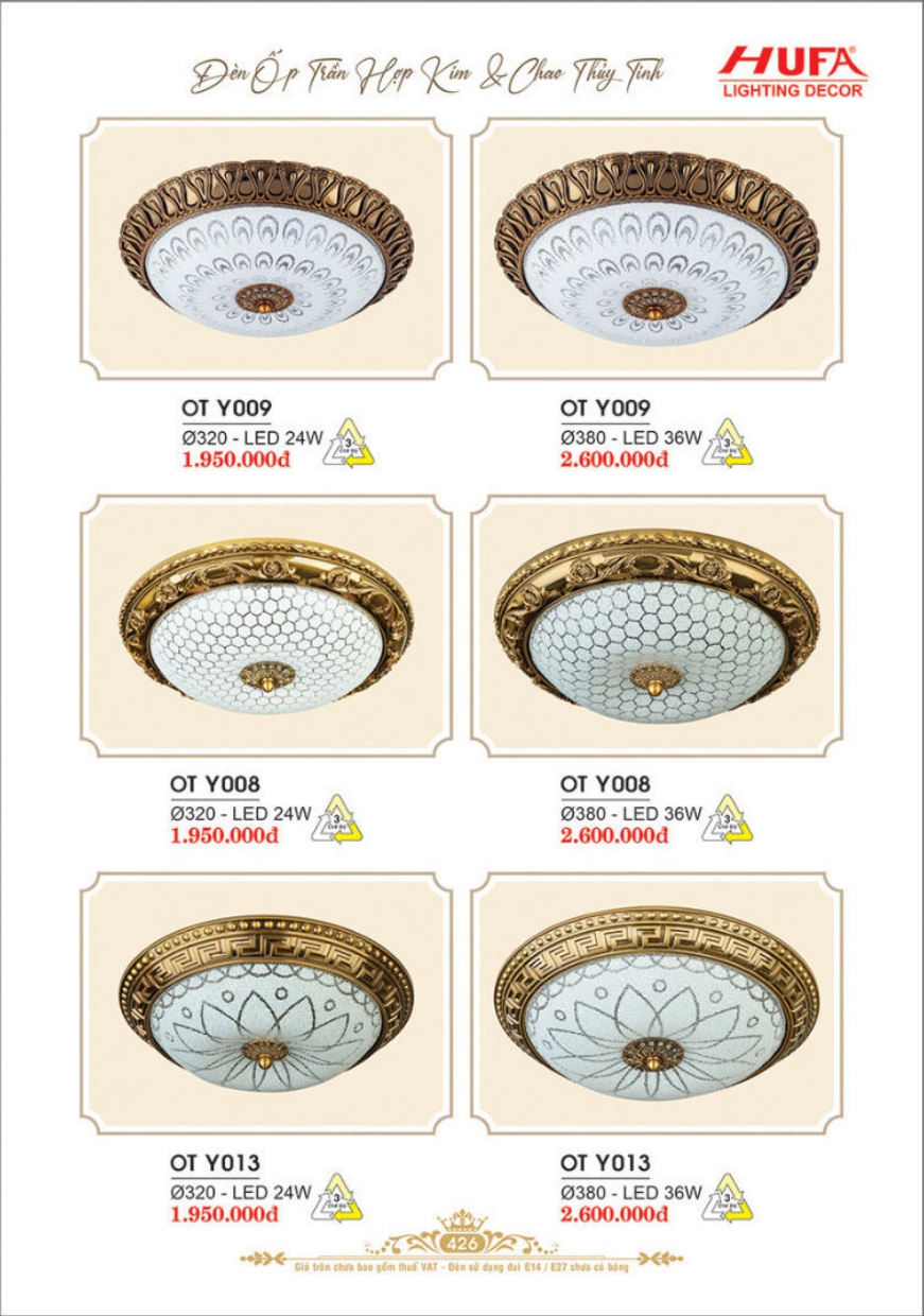 Bảng giá đèn trang trí HUFA